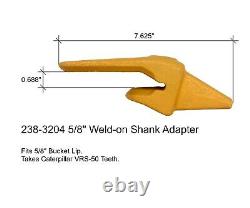 4 Mini Excavator Weld-on Adapters, Teeth & Pin Combo, 238-3204 5/8, 238-3202 SP