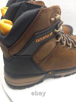 Caterpillar Mens Sz 10 Excavator Superlite Waterproof Composite Toe Boots Brown
