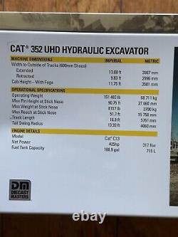 Modèle réduit en métal moulé sous pression du CAT 352 Ultra High Demolition Excavator